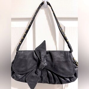 BCBGirls Black Shoulder Bag with Bow Detail LNWOT!